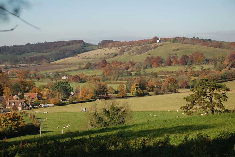 Distant view of Turville Windmill, Bucks